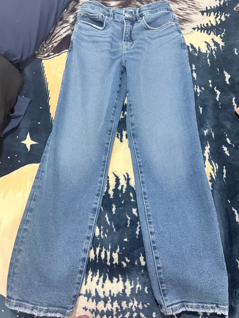 Good American Light Blue Wide-Leg Jeans